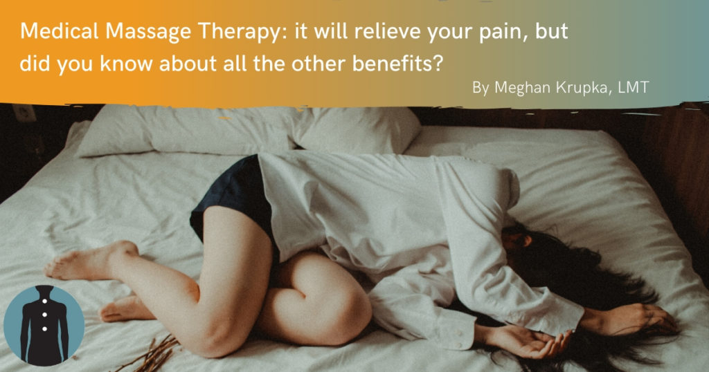 Person relaxing on bed, promoting therapy
