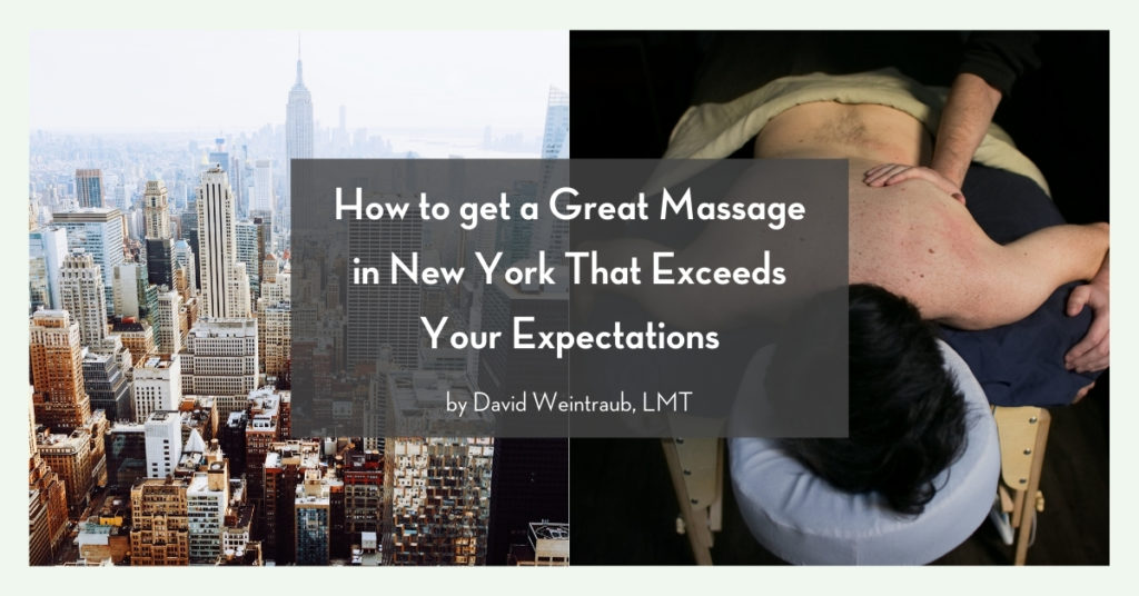 New York massage advertisement with skyline