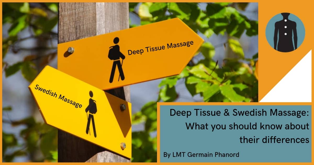 Signpost indicating massage types differences